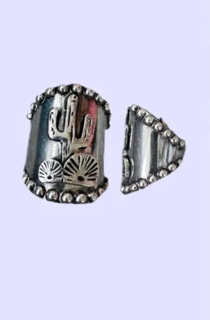 Desert Cuff Ring ~ Silver or Copper