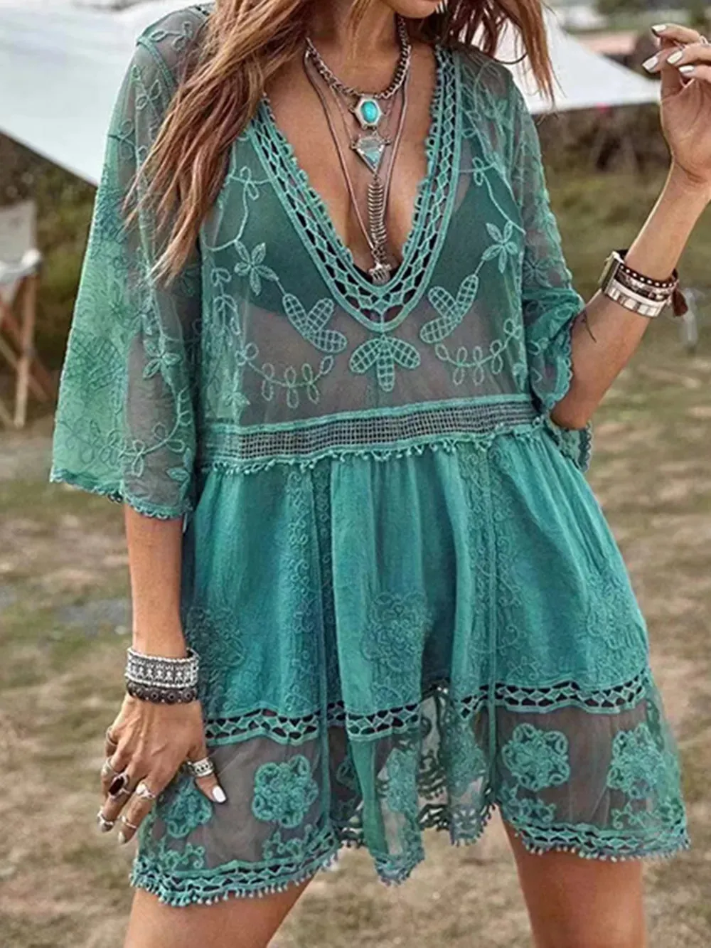 Desert Dream Lace Cover-Up Dress