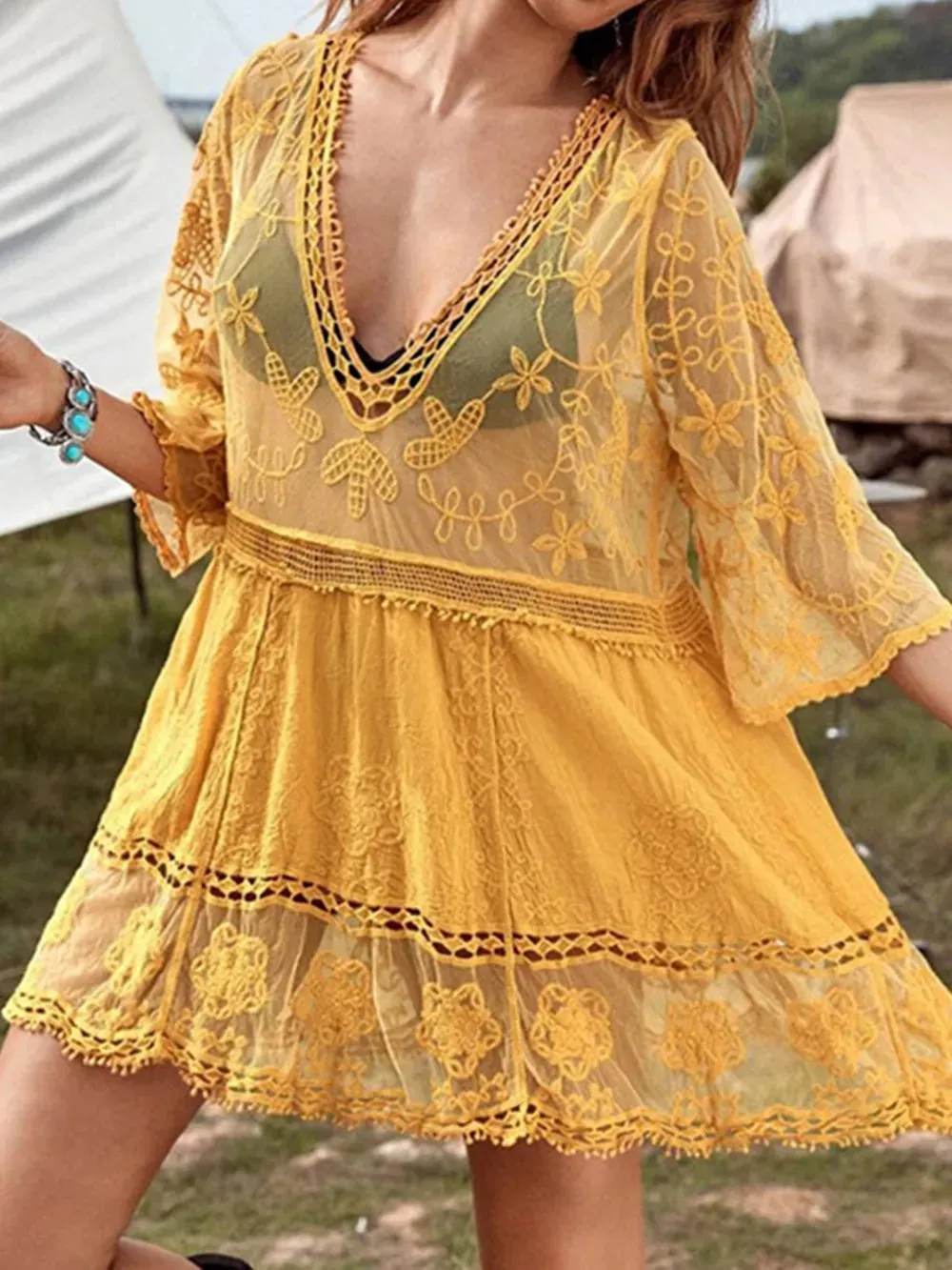 Desert Dream Lace Cover-Up Dress