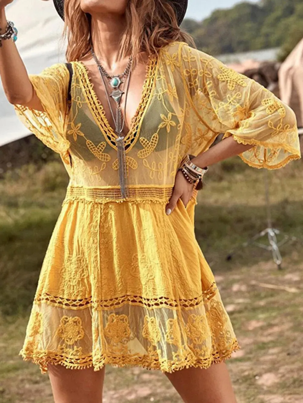Desert Dream Lace Cover-Up Dress