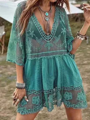 Desert Dream Lace Cover-Up Dress