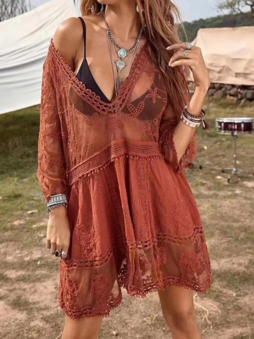 Desert Dream Lace Cover-Up Dress