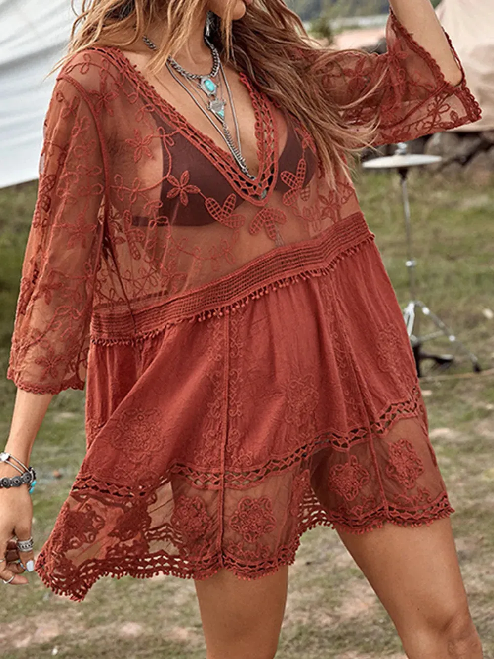 Desert Dream Lace Cover-Up Dress