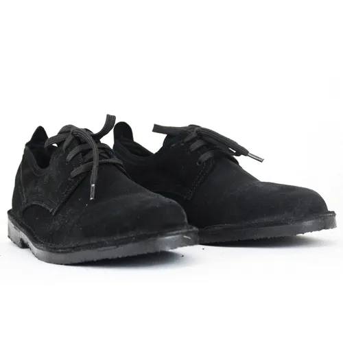 Desert Vellie Black Suede Commando Shoe