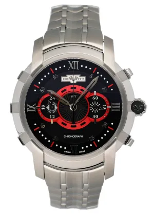 Dewitt Academia FTV.CHR.005.S1 Black & Red Dial Mens Watch Box Papers