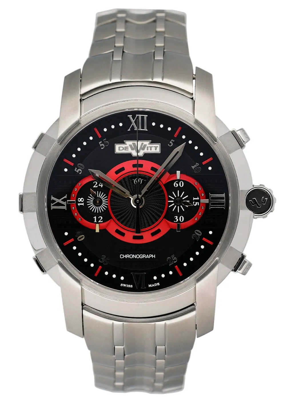 Dewitt Academia FTV.CHR.005.S1 Black & Red Dial Mens Watch Box Papers