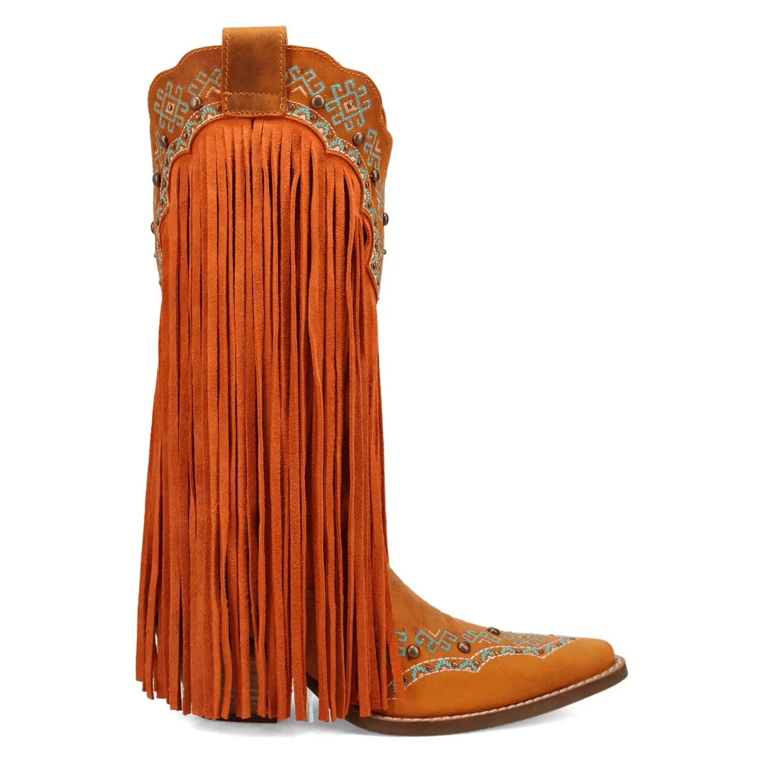 Dingo Womens Tequila Sunrise Rust Suede Cowboy Boots