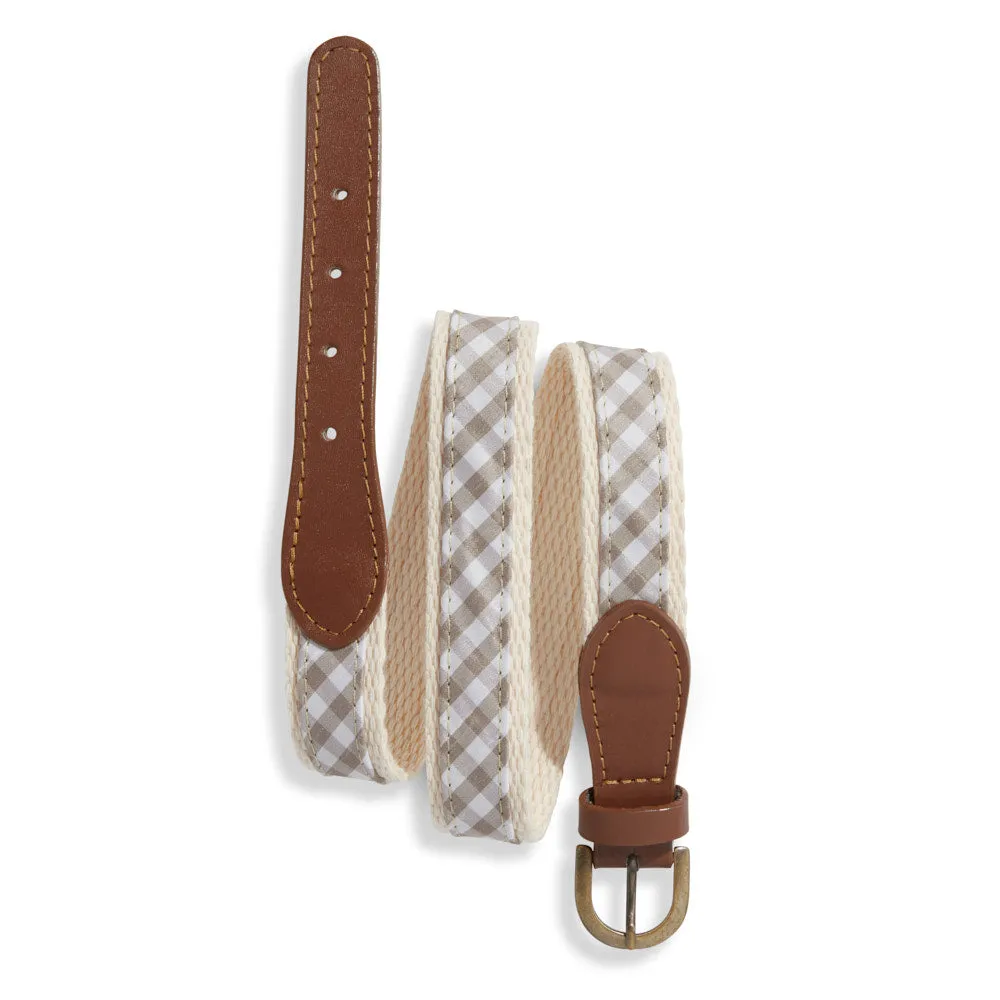 Dress Belt -- Silver Check