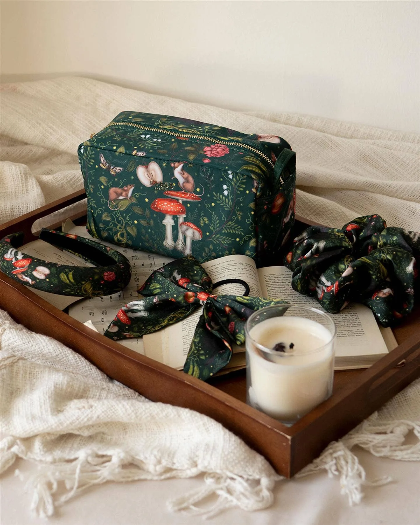 FABLE x Catherine Rowe Into the Woods Green Travel Pouch