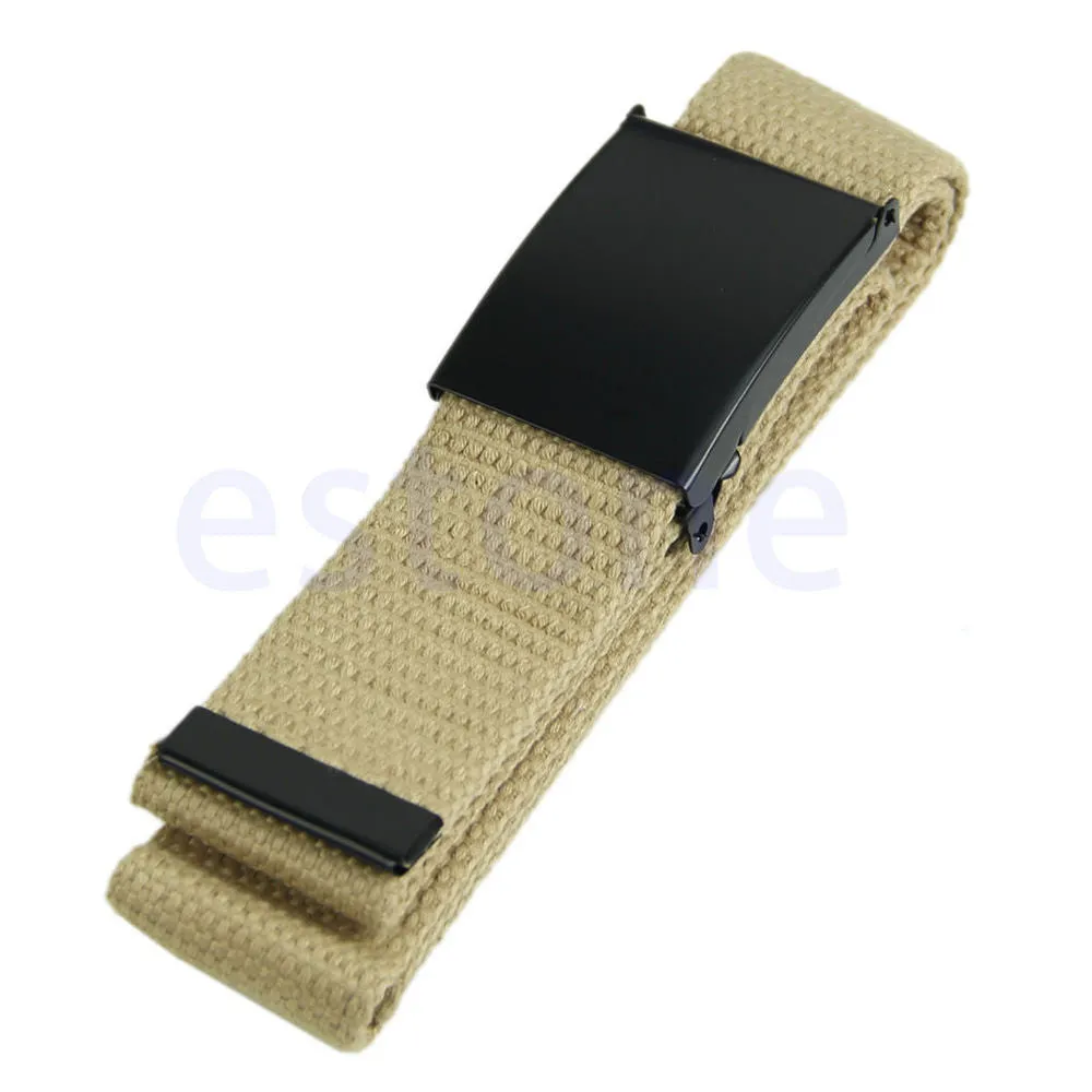 Fashion Unisex Plain Webbing Mens Boys Waist Belt Waistband Casual Canvas Belt