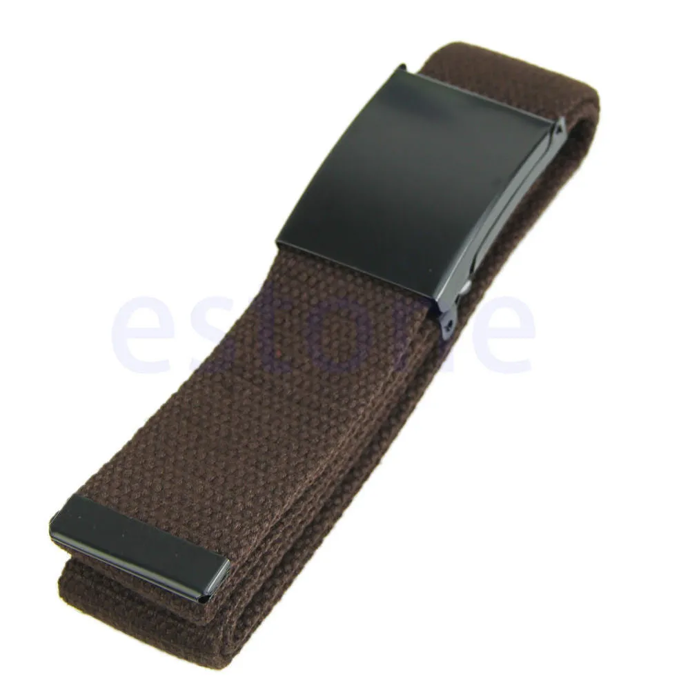 Fashion Unisex Plain Webbing Mens Boys Waist Belt Waistband Casual Canvas Belt