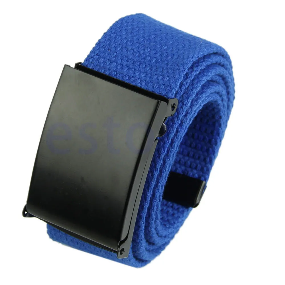 Fashion Unisex Plain Webbing Mens Boys Waist Belt Waistband Casual Canvas Belt
