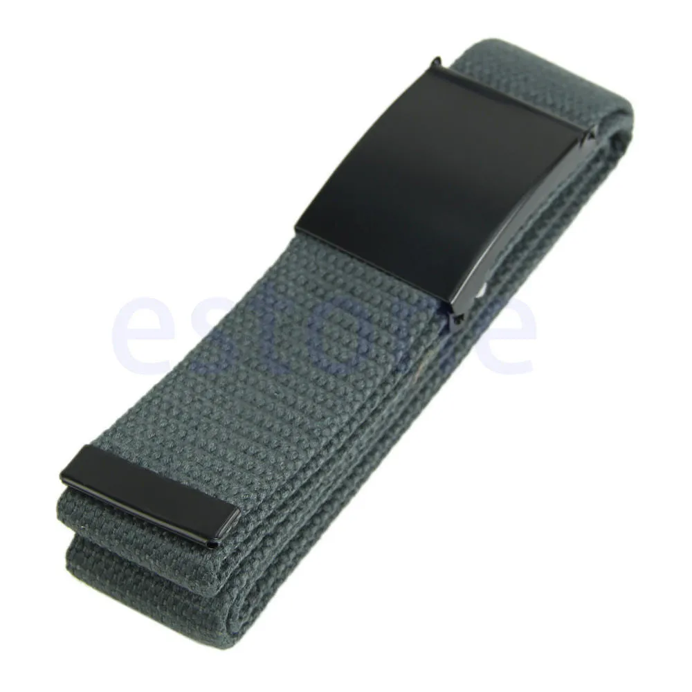 Fashion Unisex Plain Webbing Mens Boys Waist Belt Waistband Casual Canvas Belt