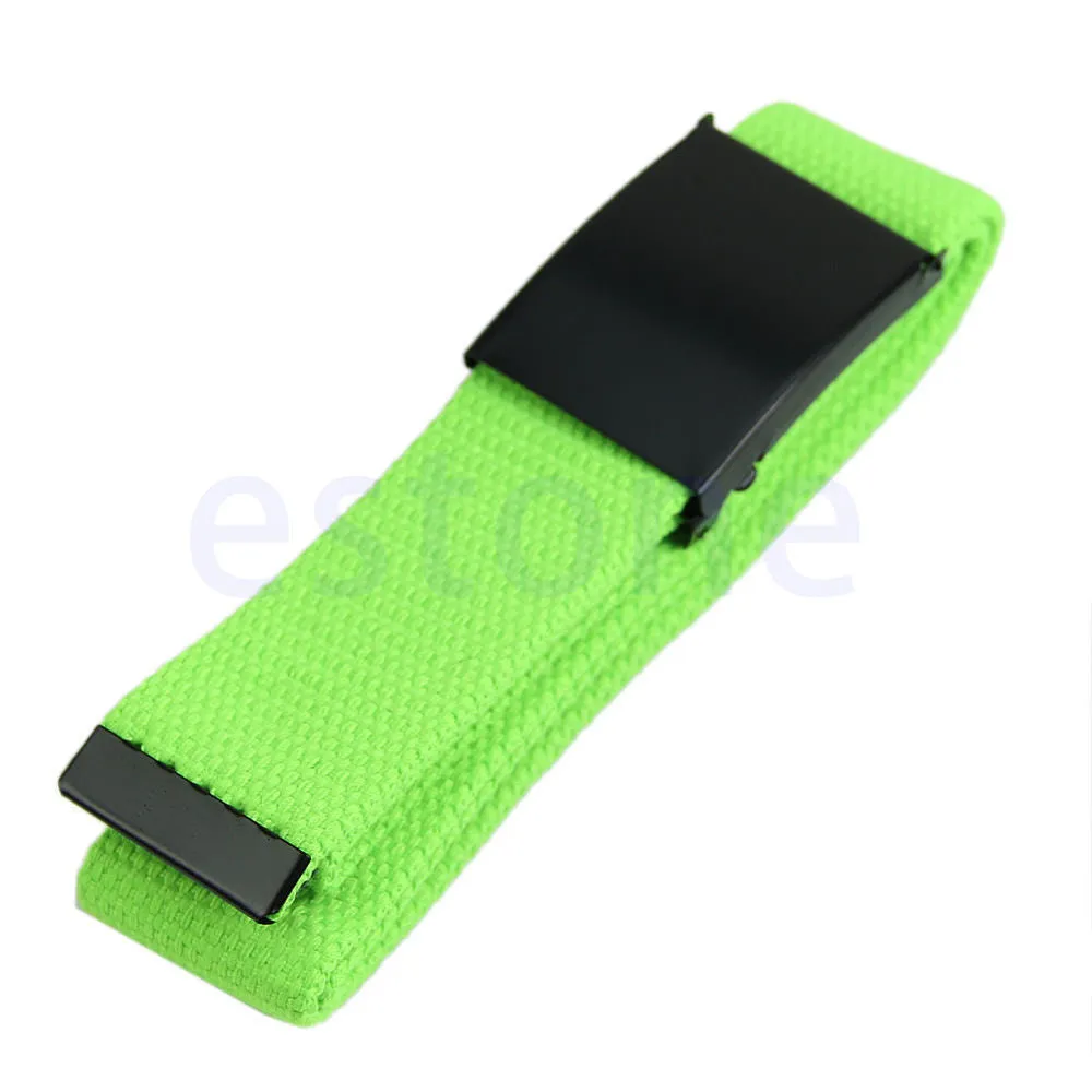 Fashion Unisex Plain Webbing Mens Boys Waist Belt Waistband Casual Canvas Belt