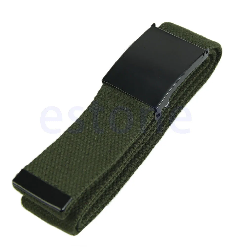 Fashion Unisex Plain Webbing Mens Boys Waist Belt Waistband Casual Canvas Belt