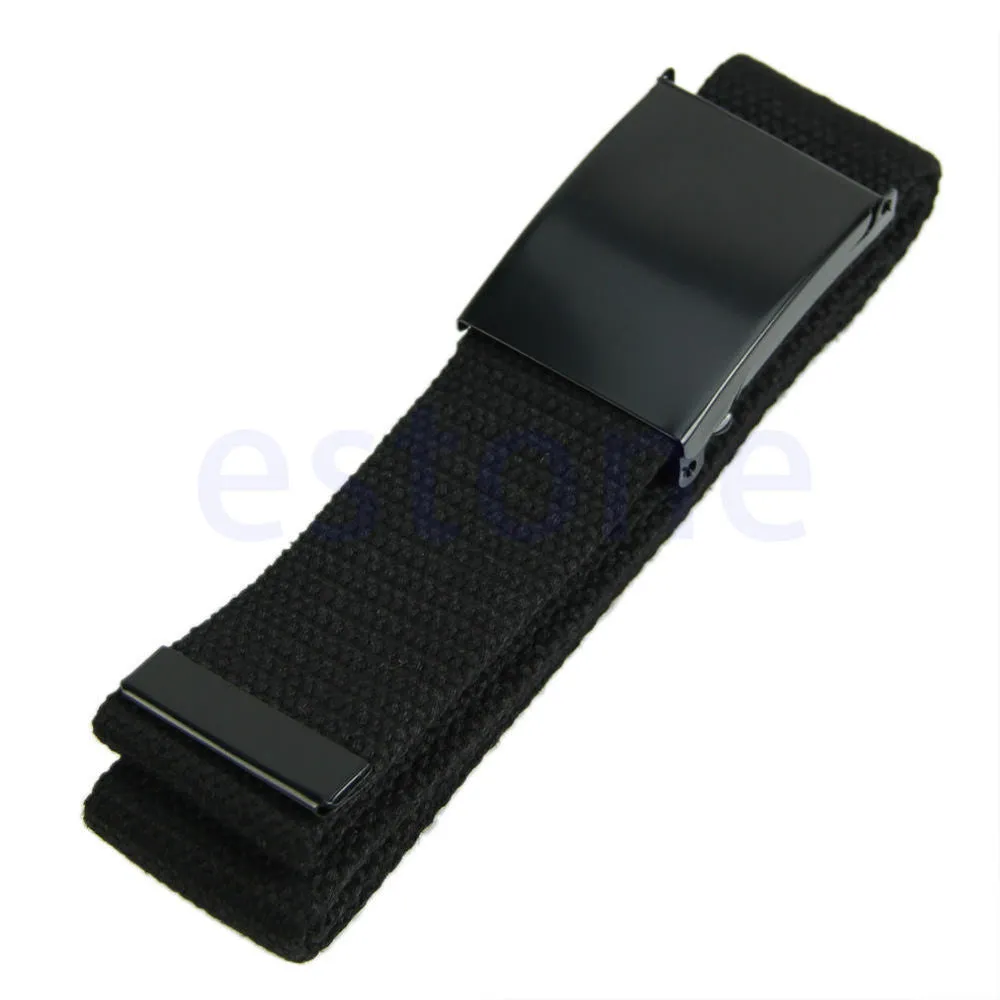 Fashion Unisex Plain Webbing Mens Boys Waist Belt Waistband Casual Canvas Belt