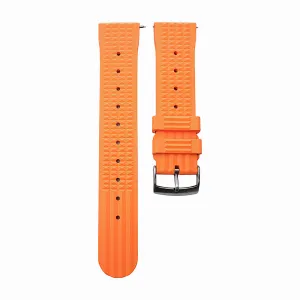 FKM Rubber Waffle Divers High Quality Watch Strap Band 20mm 22mm Orange