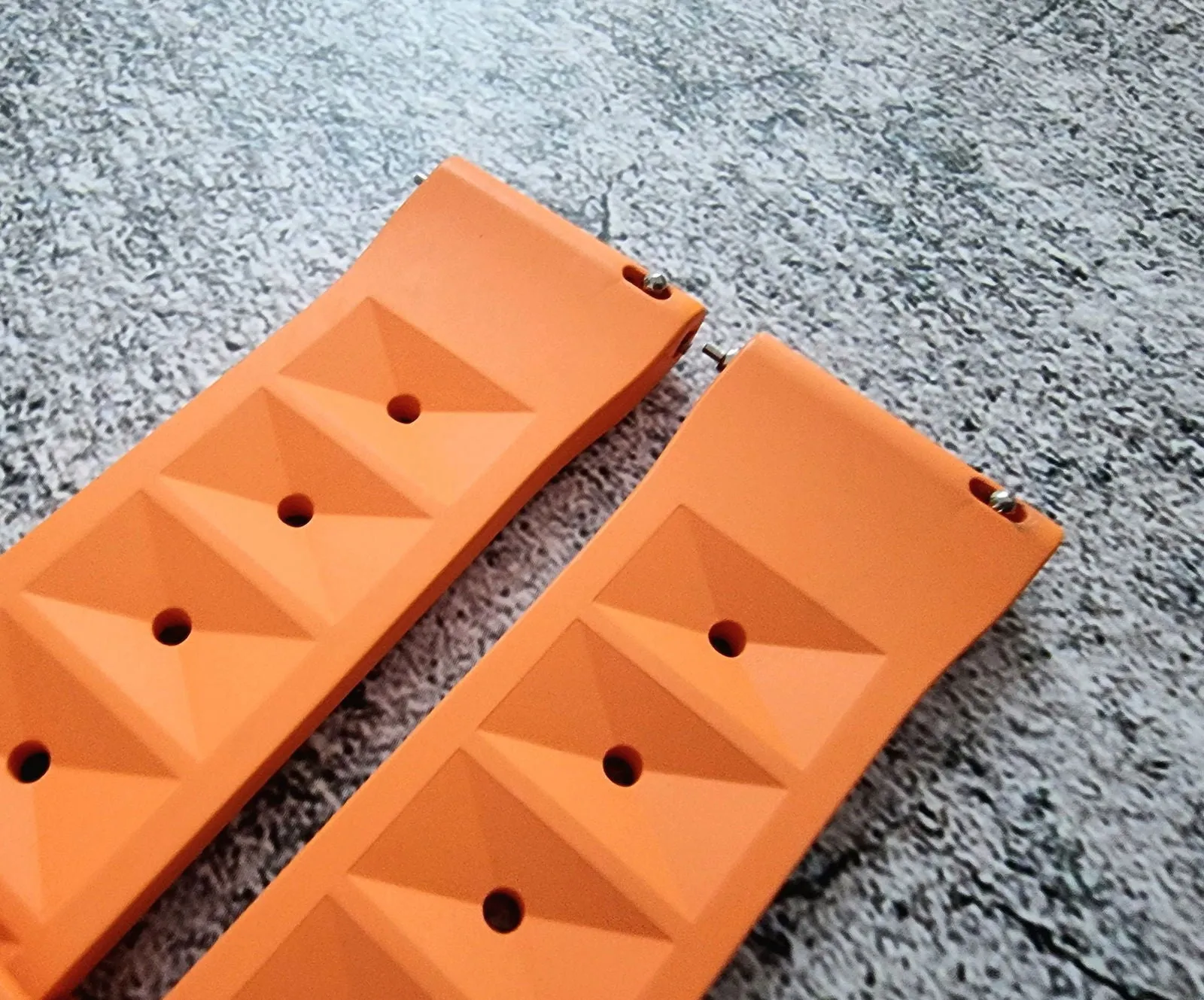 FKM Rubber Waffle Divers High Quality Watch Strap Band 20mm 22mm Orange