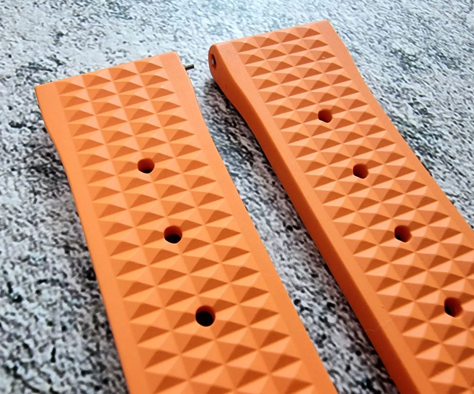 FKM Rubber Waffle Divers High Quality Watch Strap Band 20mm 22mm Orange