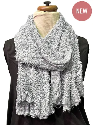 Fuzzy Tube Scarf - Grey*