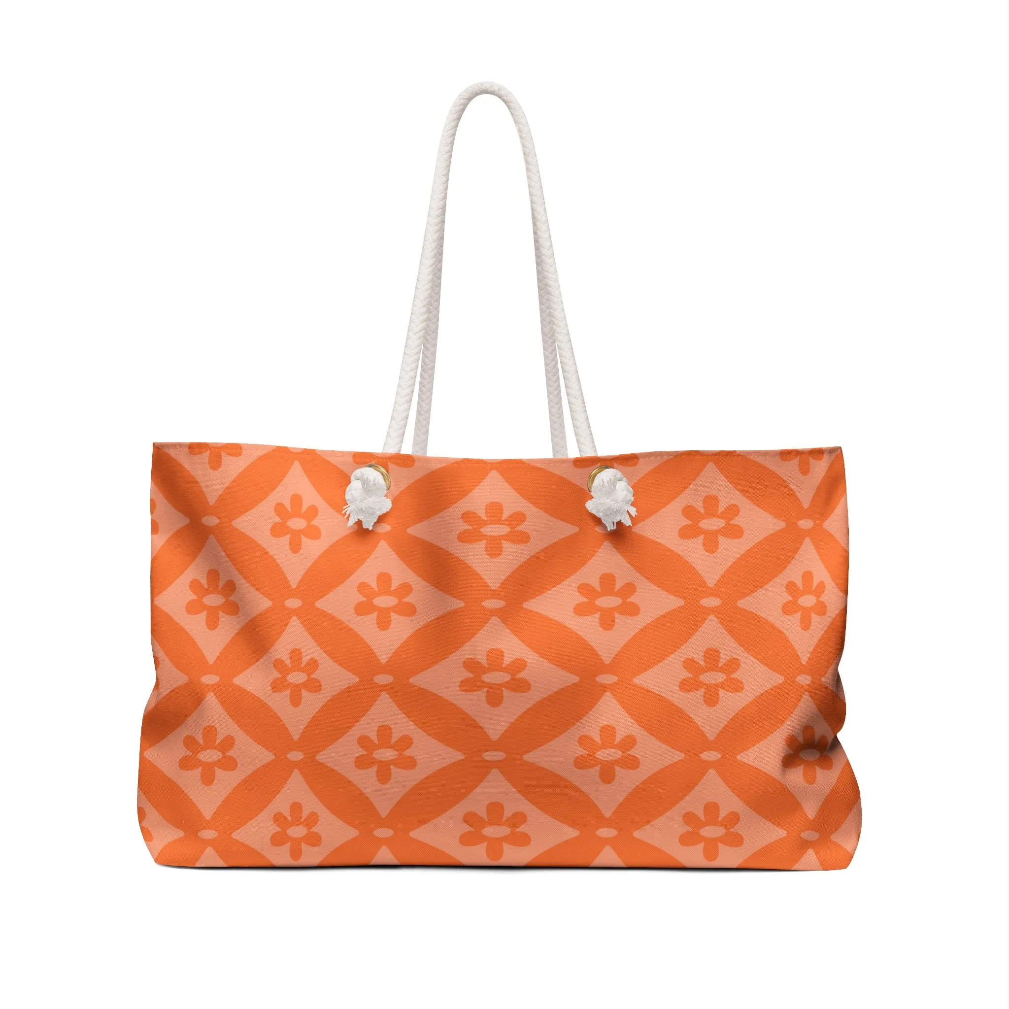 Geometric Flower Weekender Bag