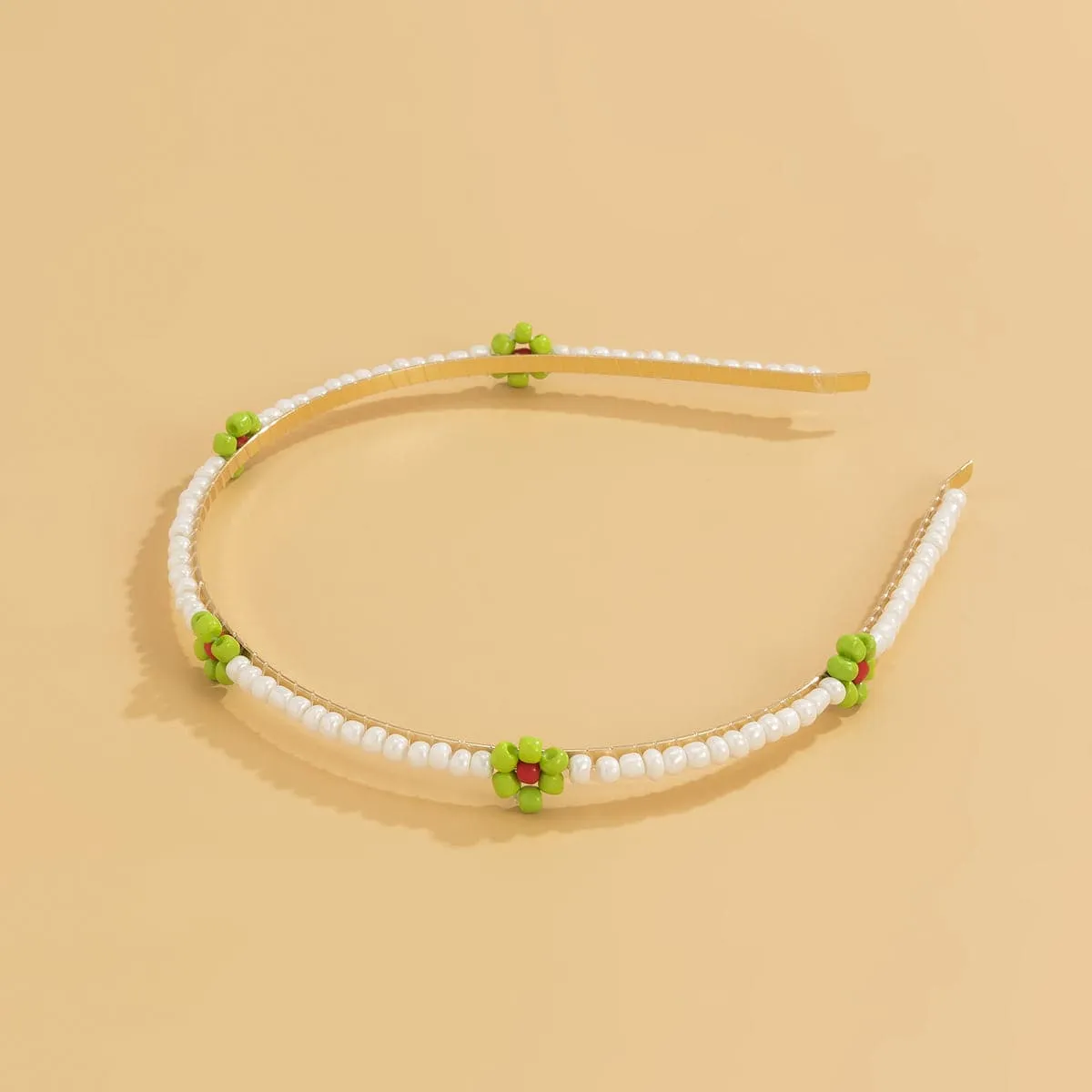 Green Howlite & 18K Gold-Plated Mum Station Headband