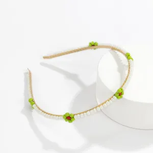 Green Howlite & 18K Gold-Plated Mum Station Headband