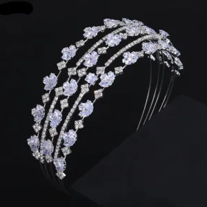 Hairband Zirconia Gold Headband Bridal Wedding Tiaras and Crowns
