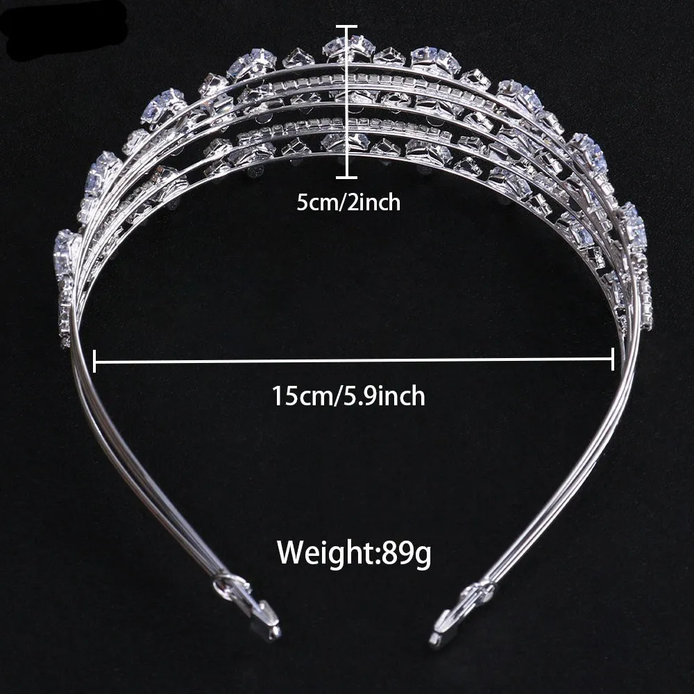Hairband Zirconia Gold Headband Bridal Wedding Tiaras and Crowns
