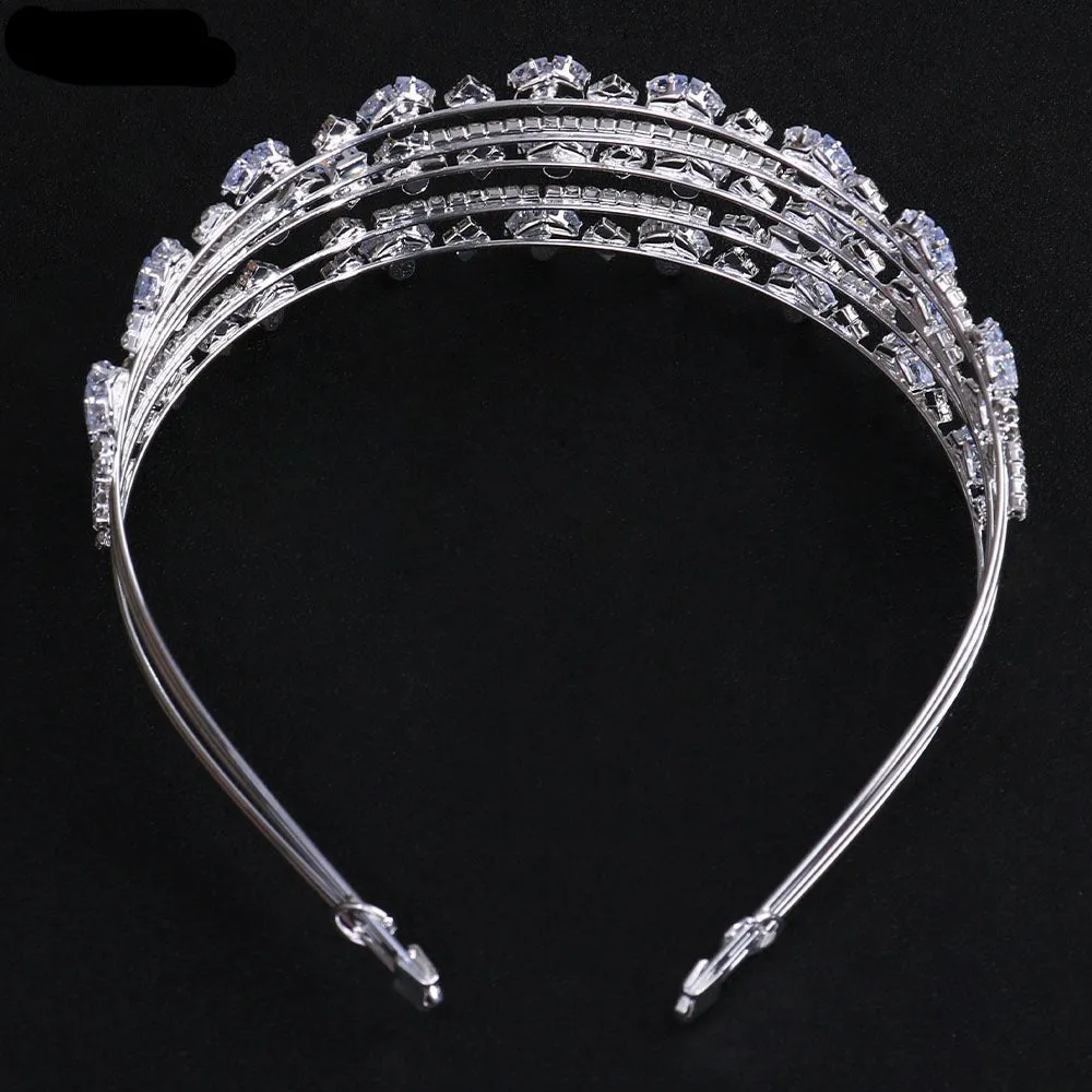 Hairband Zirconia Gold Headband Bridal Wedding Tiaras and Crowns