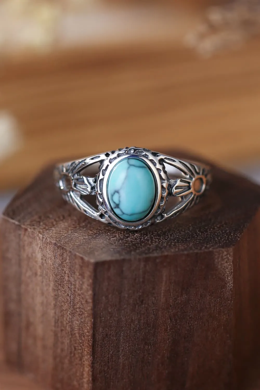 High Desert Soul Ring – 925 Sterling Silver Turquoise Statement Band