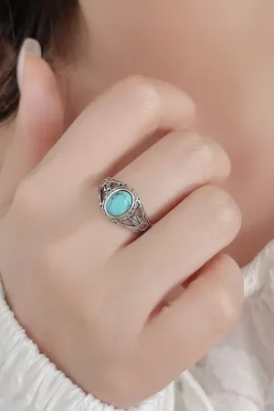 High Desert Soul Ring – 925 Sterling Silver Turquoise Statement Band