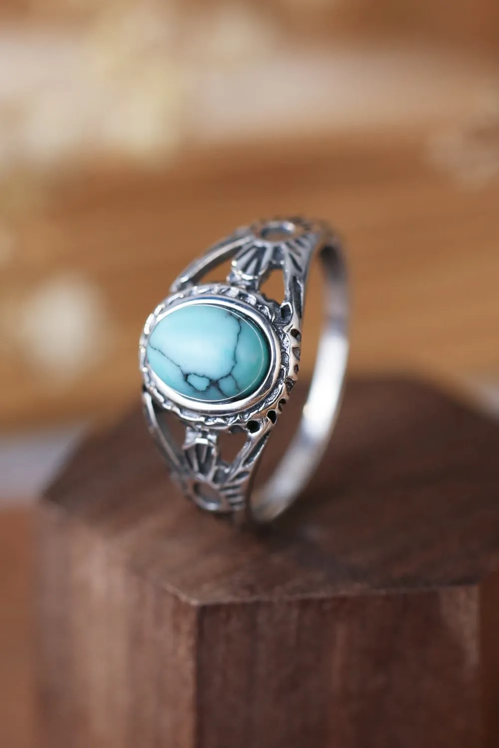 High Desert Soul Ring – 925 Sterling Silver Turquoise Statement Band