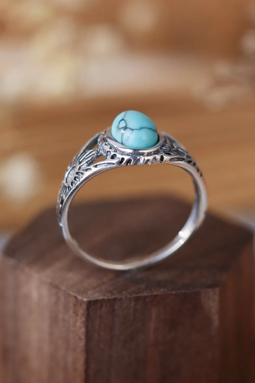 High Desert Soul Ring – 925 Sterling Silver Turquoise Statement Band