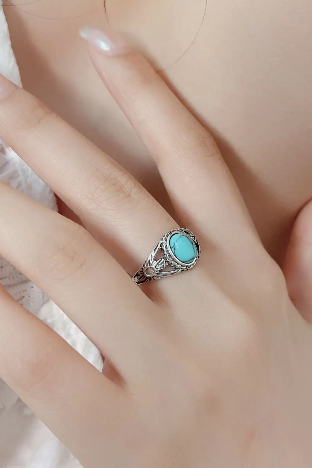 High Desert Soul Ring – 925 Sterling Silver Turquoise Statement Band