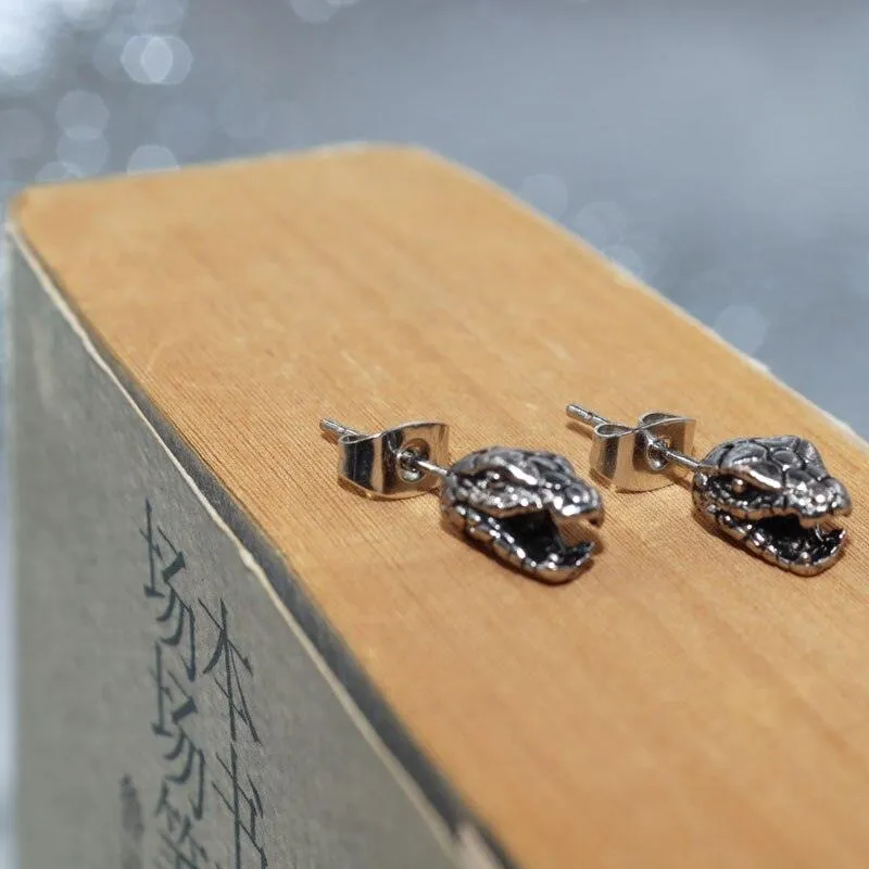 High Quality Metal Satanic Inverted Cross Drop Earrings Devil