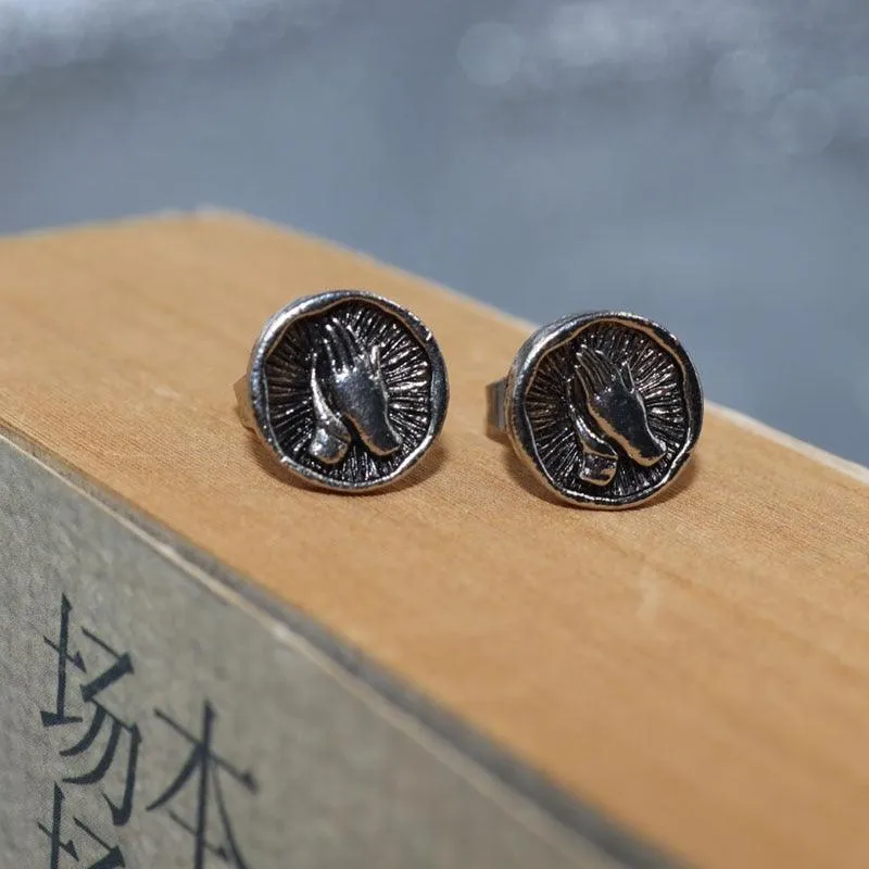 High Quality Metal Satanic Inverted Cross Drop Earrings Devil