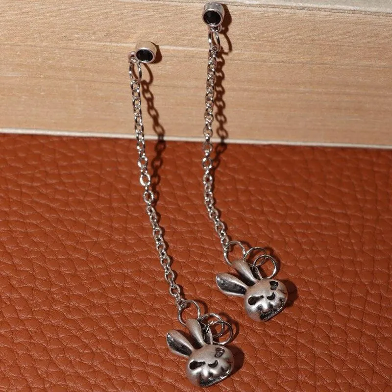 High Quality Metal Satanic Inverted Cross Drop Earrings Devil