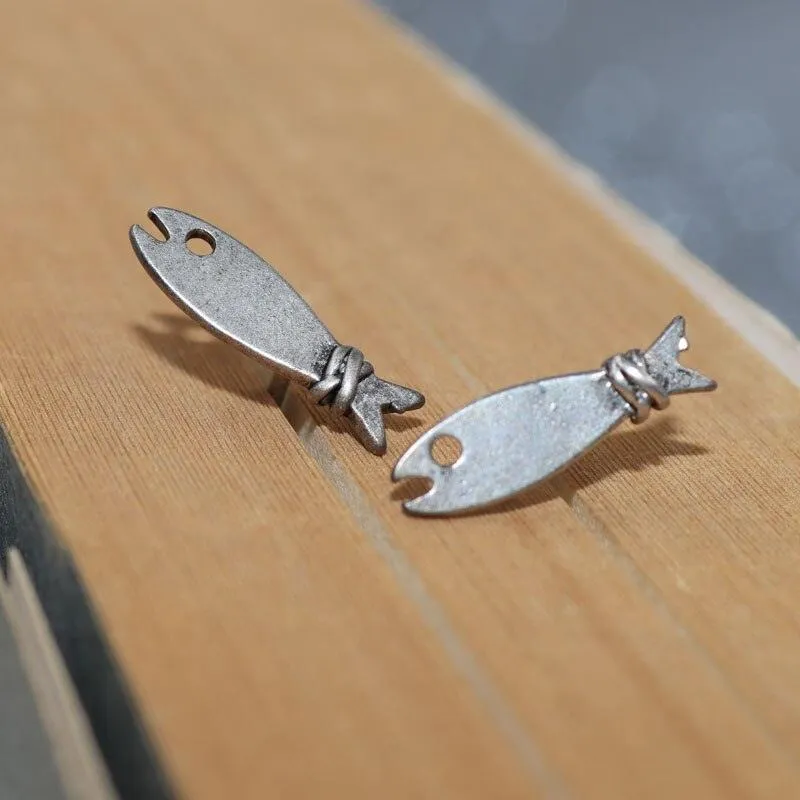 High Quality Metal Satanic Inverted Cross Drop Earrings Devil