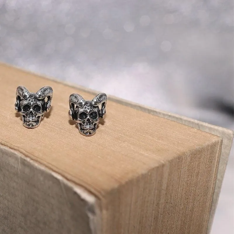 High Quality Metal Satanic Inverted Cross Drop Earrings Devil