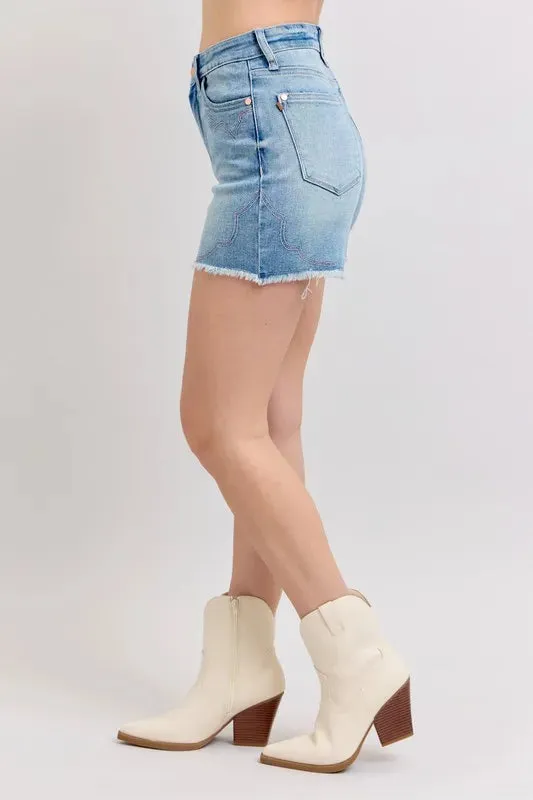 Judy Blue Desert Darling Embroidered Cutoffs