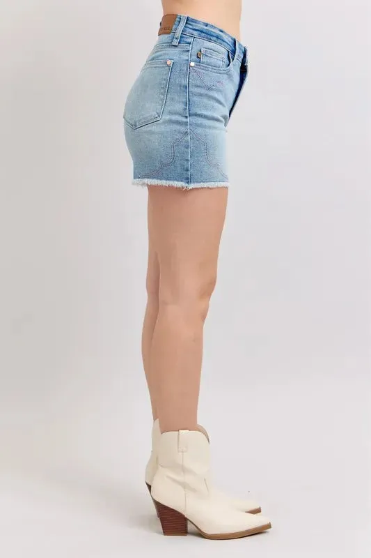 Judy Blue Desert Darling Embroidered Cutoffs