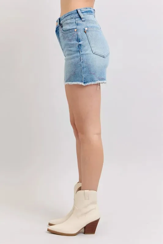 Judy Blue Desert Darling Embroidered Cutoffs