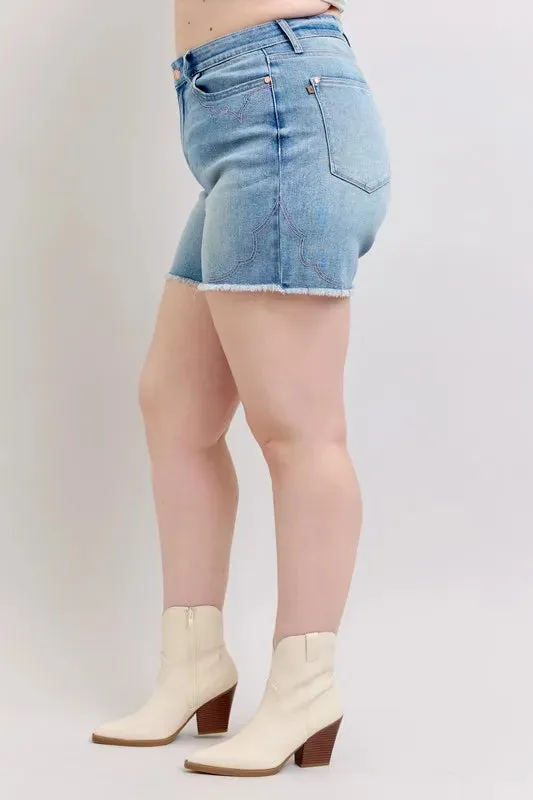 Judy Blue Desert Darling Embroidered Cutoffs