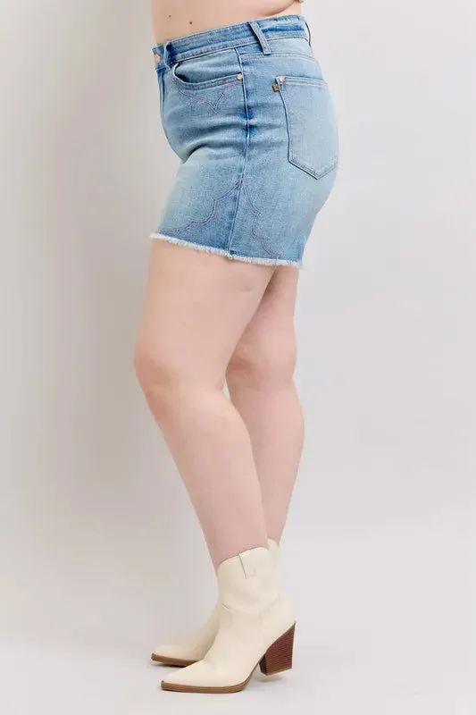 Judy Blue Desert Darling Embroidered Cutoffs