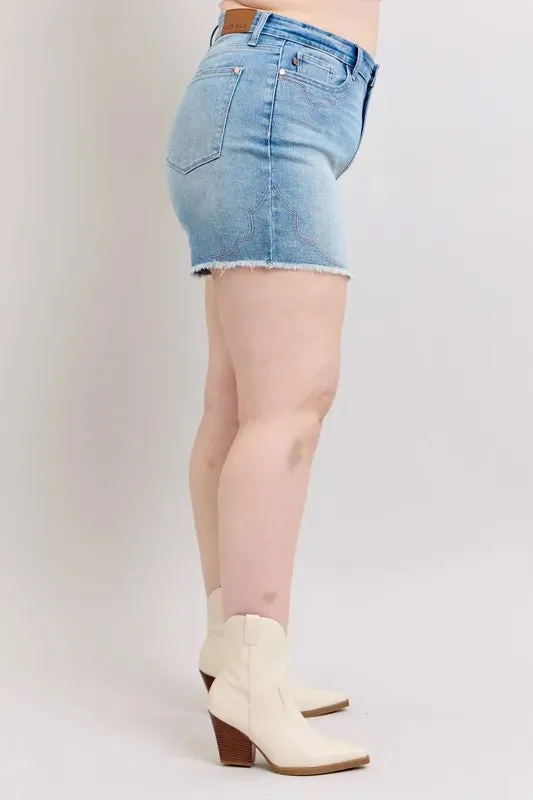 Judy Blue Desert Darling Embroidered Cutoffs