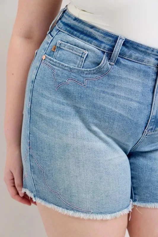 Judy Blue Desert Darling Embroidered Cutoffs
