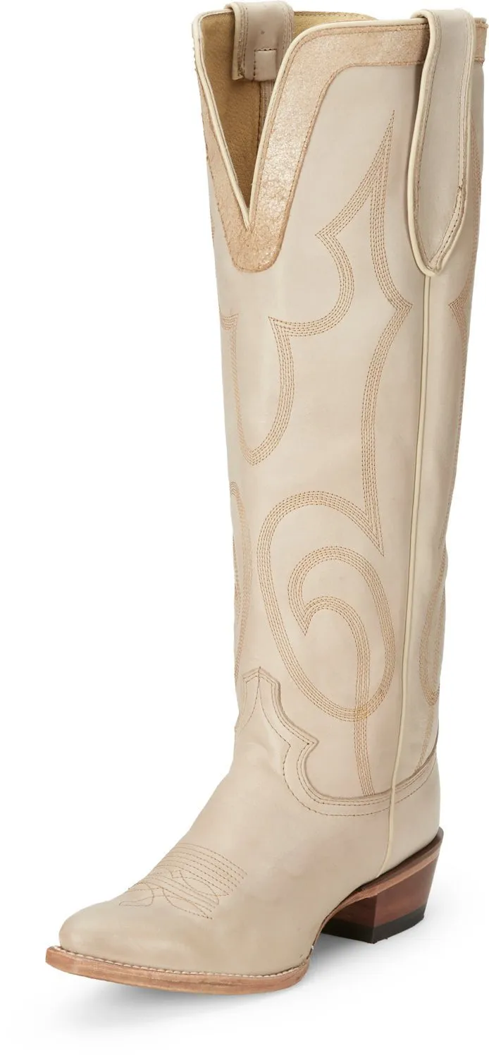 Justin Womens Verlie Vanilla Leather Cowboy Boots 8.5 B