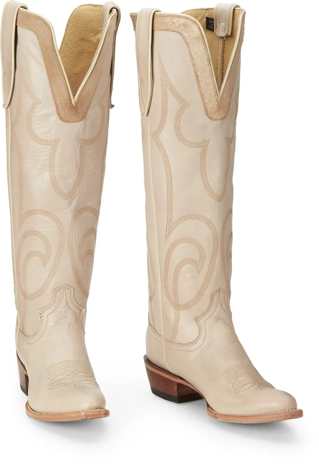 Justin Womens Verlie Vanilla Leather Cowboy Boots 8.5 B