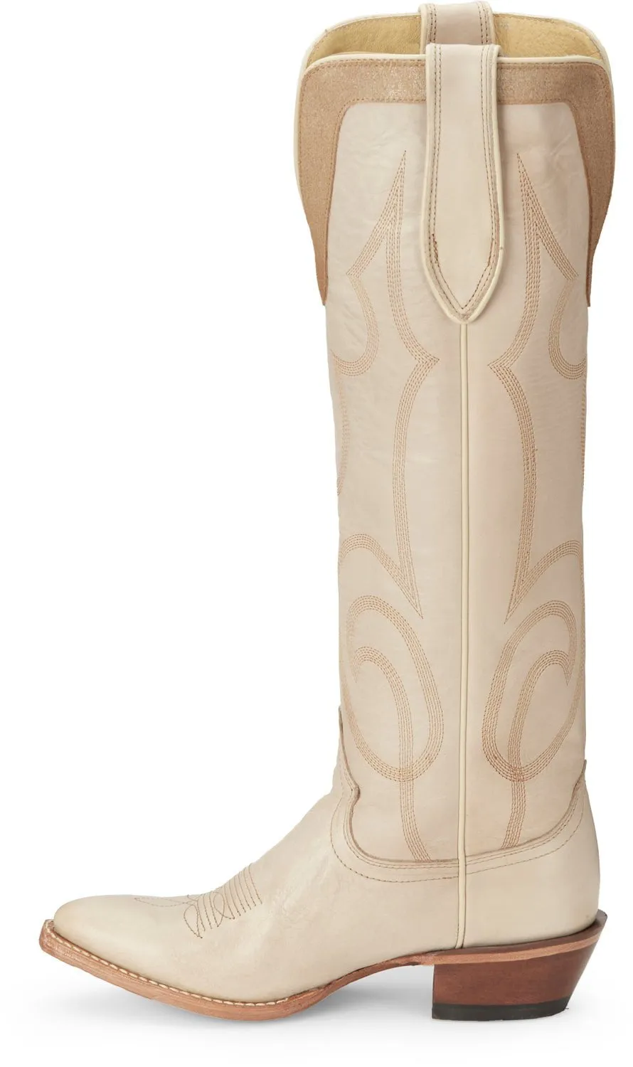 Justin Womens Verlie Vanilla Leather Cowboy Boots 8.5 B